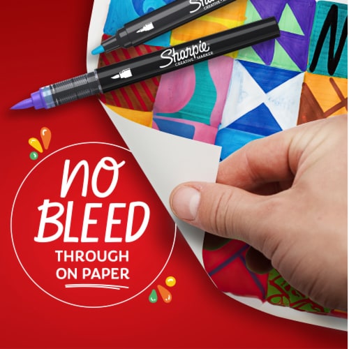 Sharpie® Creative Markers, Water-Based Acrylic Markers, Bullet Tip, Assorted Colors, 12 Count Perspective: left