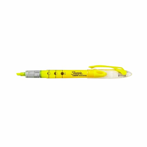 Sharpie Accent Liquid Pen Style Highlighter Chisel Tip Fluorescent Yellow Dozen 1754463 Perspective: left