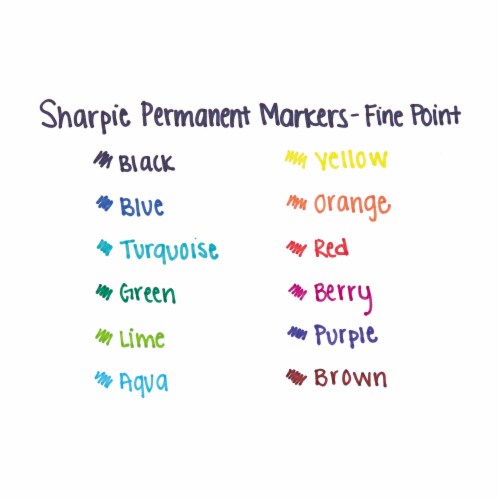 Sharpie® Fine Point Permanent Markers - Assorted Colors Perspective: left
