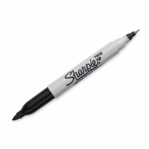 Sharpie® Permanent Markers, Twin Tip, Fine and Ultra Fine Points, Black, 1 Count Perspective: left
