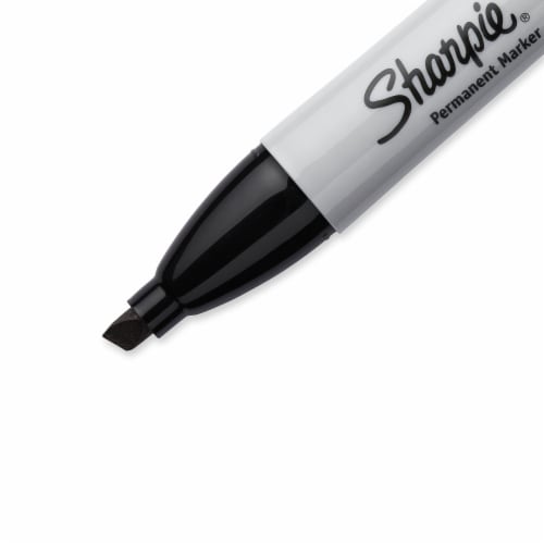 Sharpie® Permanent Markers, Chisel Tip, Black, 2 Count Perspective: left