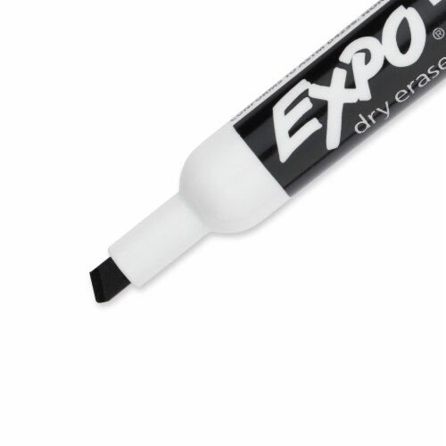 EXPO® Low Odor Dry Erase Markers, Chisel Tip, Black, 2 Count Perspective: left