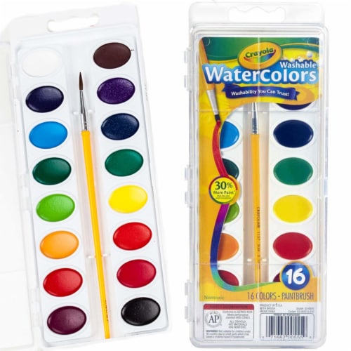 Crayola® 16 Pan Washable Watercolors Paint Set Perspective: left