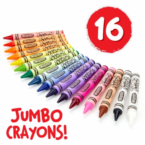 Crayola Large Crayons, Lift Lid Box, 16 Colors/Box 520336, 1 - Ralphs