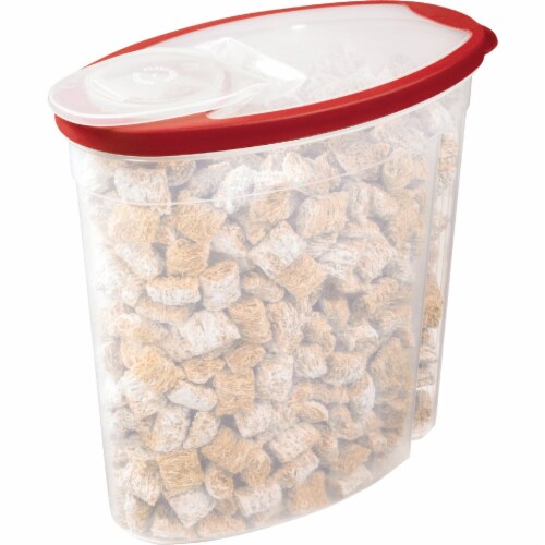Rubbermaid® Cereal Keeper Storage Container - Clear/Red Perspective: left