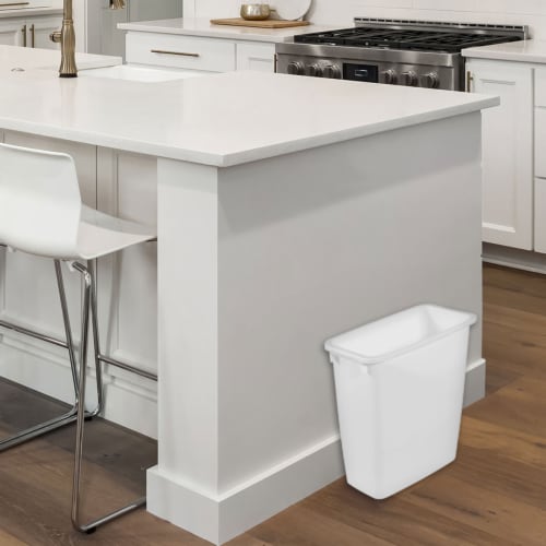 Rubbermaid Wastebasket - White Perspective: left