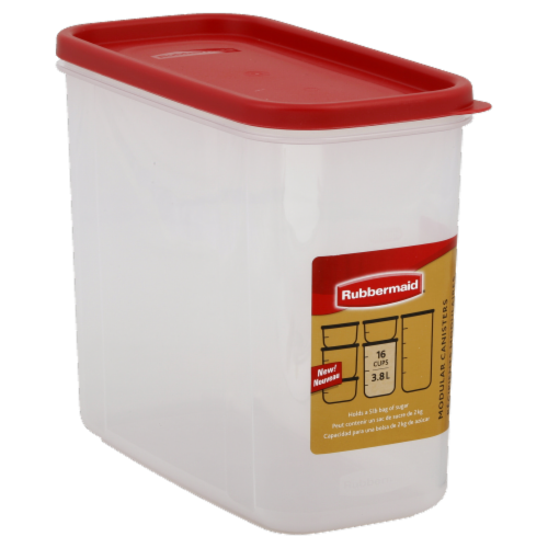 Rubbermaid Modular Plastic Food Storage Container with Lid, 10 Cup