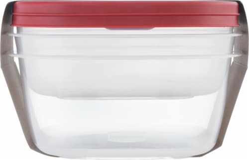 Rubbermaid Easy Find Lids Food Storage Container, Large with Red