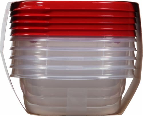 Rubbermaid® Take Alongs 5 Pack Square Containers & Lids Perspective: left