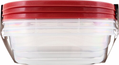 Rubbermaid Take Alongs Rectangular Food Storage Containers - 3 Pack - Clear/Red Perspective: left