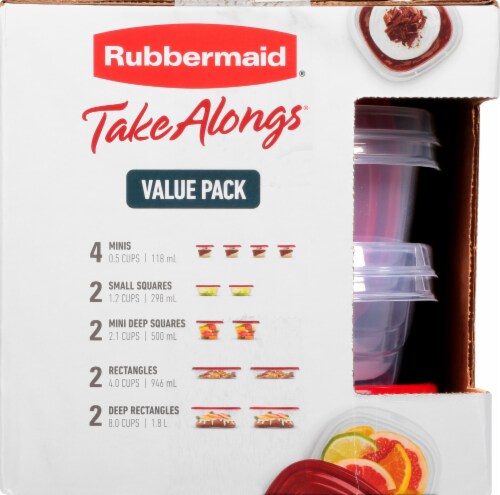 Rubbermaid® Take Alongs® BPA-Free Plastic Food Storage Container Set - 12 pack Perspective: left