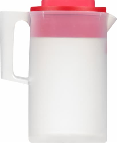 Rubbermaid Simply Pour Pitcher - Clear/Red Perspective: left