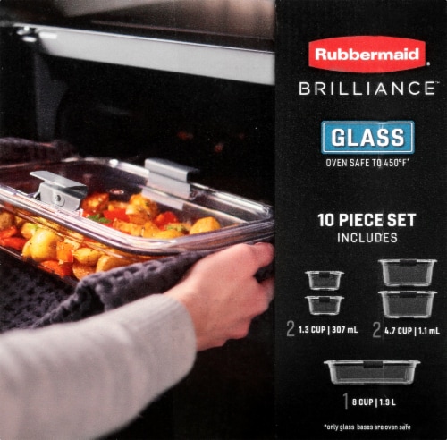Rubbermaid® Brilliance Glass Storage Container Set Perspective: left