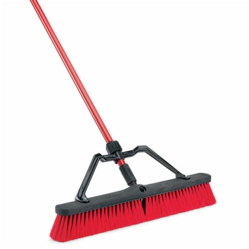 Libman Red / Black Angled Commercial Broom - 15L x 1W x 55H