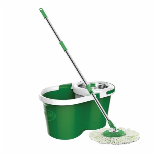 Libman® Spin Mop and Bucket - Green/White Perspective: left