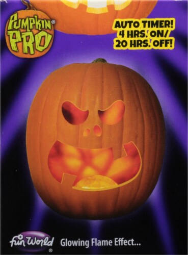 Fun World® Pumpkin Pro Flaming Pumpkin Lite - Orange Perspective: left
