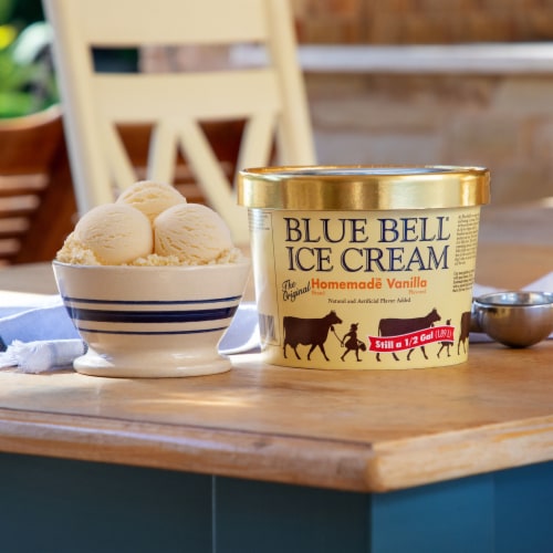 Blue Bell® Gold Rim Assorted Flavors Ice Cream Tub Perspective: left