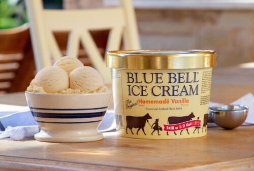 Blue Bell® Gold Rim Assorted Flavors Ice Cream Tub Perspective: left