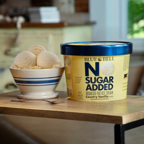 Blue Bell® No Sugar Added Country Vanilla Ice Cream Tub Perspective: left
