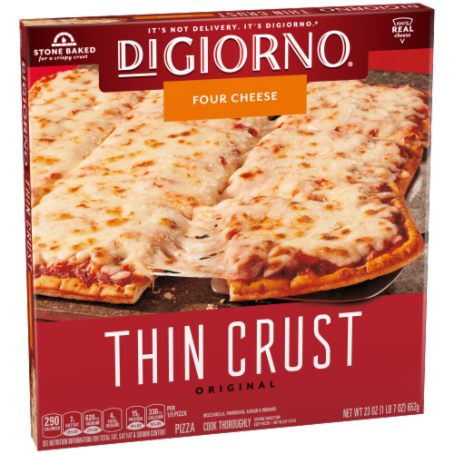 DIGIORNO Classic Thin Crust Four Cheese Frozen Pizza Perspective: left