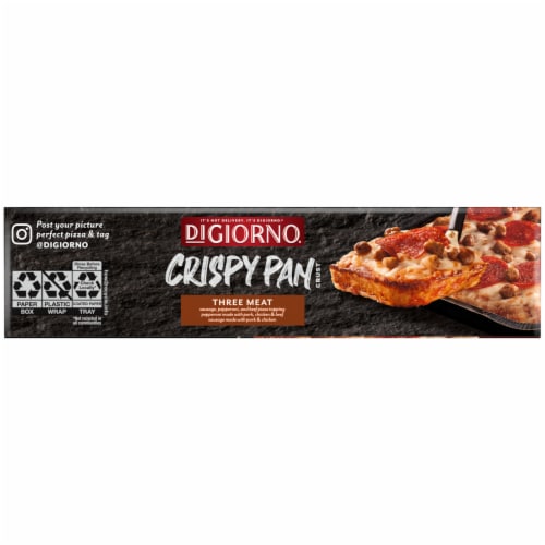 DIGIORNO Three Meat Frozen Pizza on a Crispy Pan Crust Perspective: left