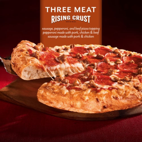 DiGiorno Frozen Pizza Rising Crust Three Meat Pizza Perspective: left