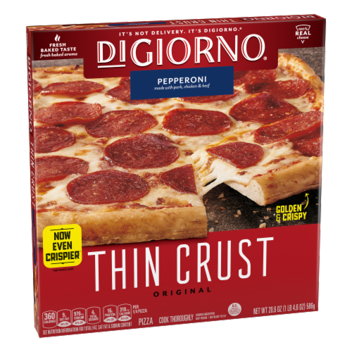 DiGiorno® Classic Thin Crust Pepperoni Frozen Pizza Perspective: left