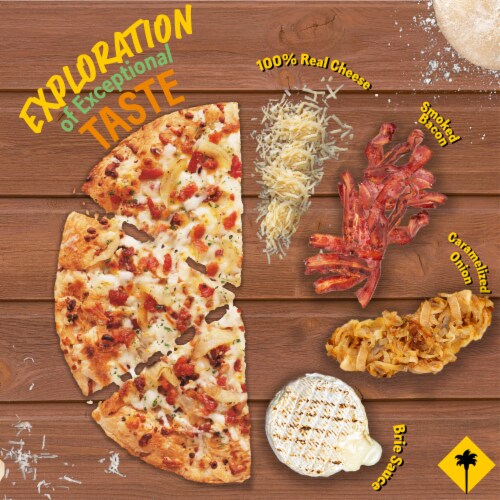California Pizza Kitchen Bacon and Caramelized Onion Croissant Crust Frozen Pizza Perspective: left