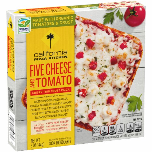 California Pizza Kitchen Five Cheese and Tomato Crispy Thin Crust Pizza Perspective: left