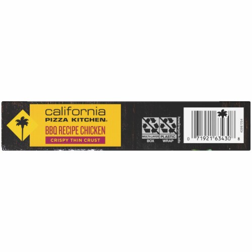 California Pizza Kitchen BBQ Recipe Chicken Single Serve Thin Crust Pizza Perspective: left