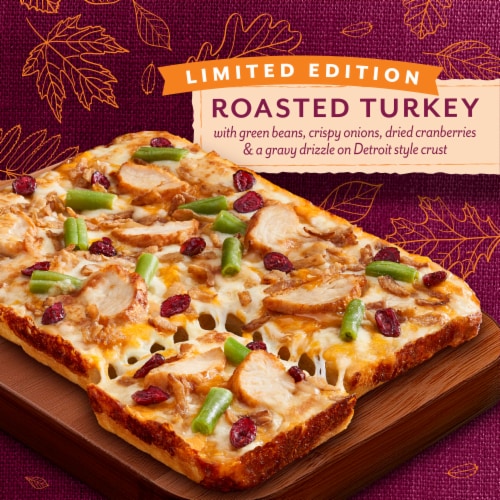 DiGiorno Frozen Pizza Thanksgiving Pizza Detroit Style Crust Perspective: left