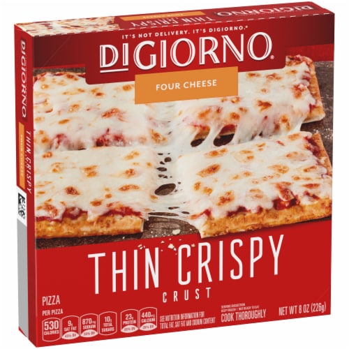 DIGIORNO Thin Crispy Crust Four Cheese Small Sized Pizza Perspective: left