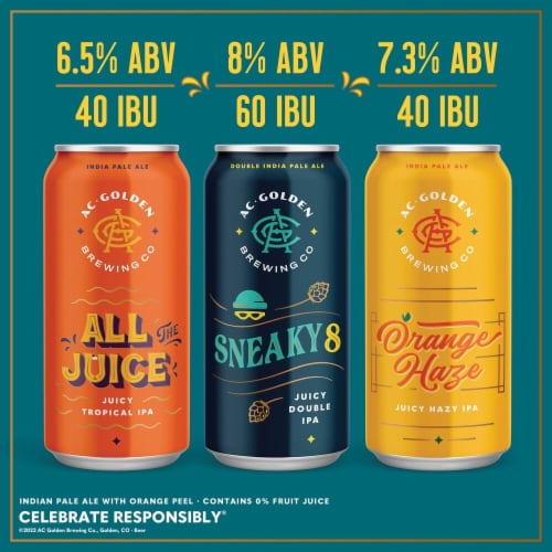 AC Golden Juicy IPA Variety Pack Craft Beer Perspective: left