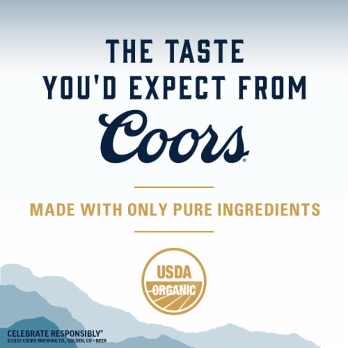 Coors Pure Organic Light Lager Beer Perspective: left