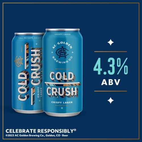 AC Golden Cold Crush Crispy Lager Craft Beer Perspective: left