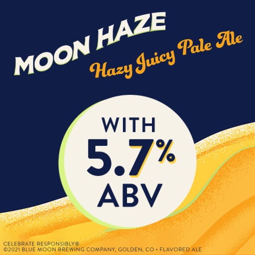 Blue Moon Moon Haze Pale Ale Beer Perspective: left