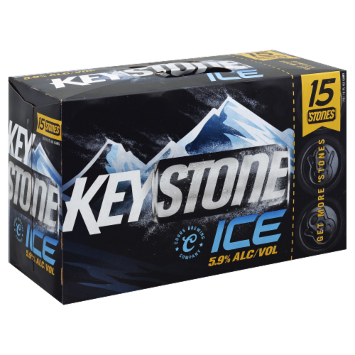 Keystone Ice Lager Beer Perspective: left