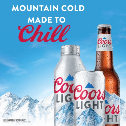 Coors Light American Light Lager Beer Perspective: left