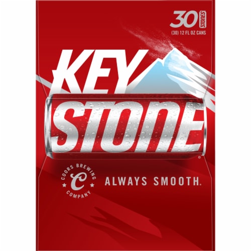Keystone Lager Beer Perspective: left
