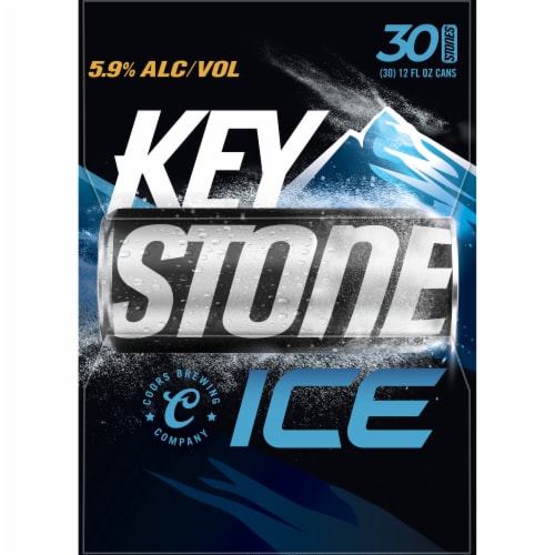 Keystone Ice Lager Beer Perspective: left