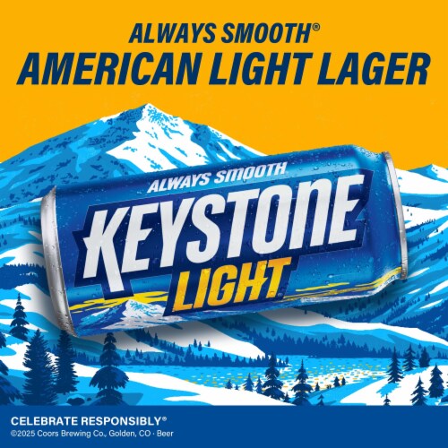 Keystone American-style Light Lager Beer Perspective: left