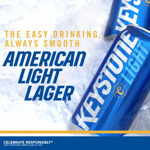 Keystone American-Style Light Lager Beer Perspective: left