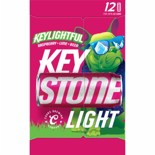 Keystone Light Keylightful Raspberry Lime Beer Perspective: left