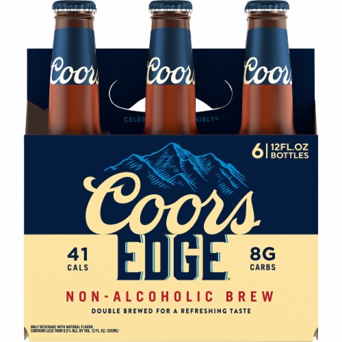 Coors Edge Non-Alcoholic Beer Perspective: left
