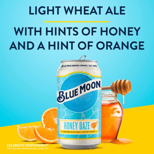 Blue Moon® Honey Daze Seasonal Beer Perspective: left