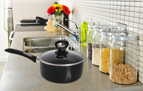 Mirro Get A Grip Nonstick Covered Saucepan - Black Perspective: left