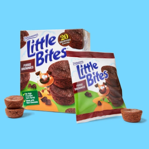 Entenmann's Little Bites Chocolate Fudge Mini Brownies Perspective: left