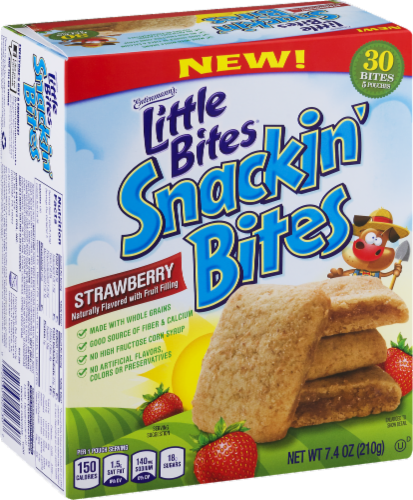 Entenmann's® Little Bites® Strawberry Snackin' Bites Perspective: left