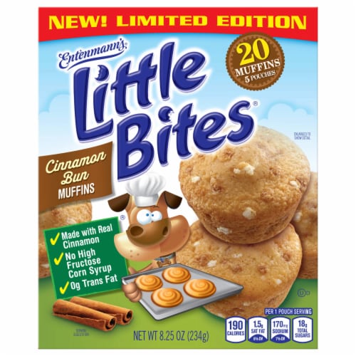 Entenmann's Little Bites Cinnamon Bun Muffins Perspective: left