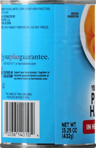 Harris Teeter Yellow Cling Peach Halves In Syrup Perspective: left